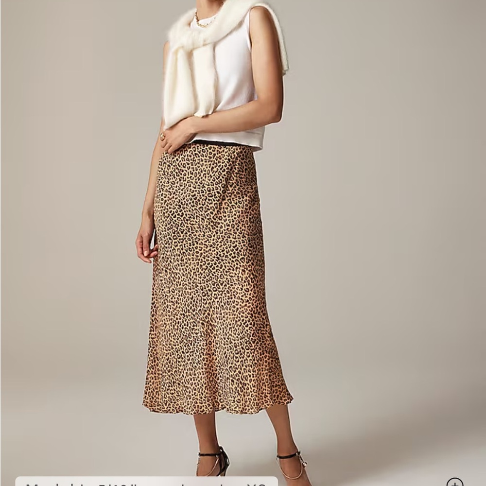 J. Crew New Gwyneth skirt in leopard chiffon in 2X